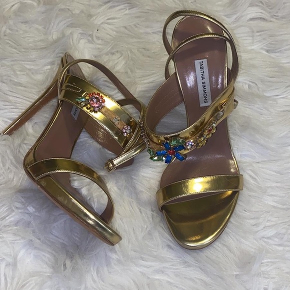 Tabitha Simmons Gold Heels - Picture 2 of 3